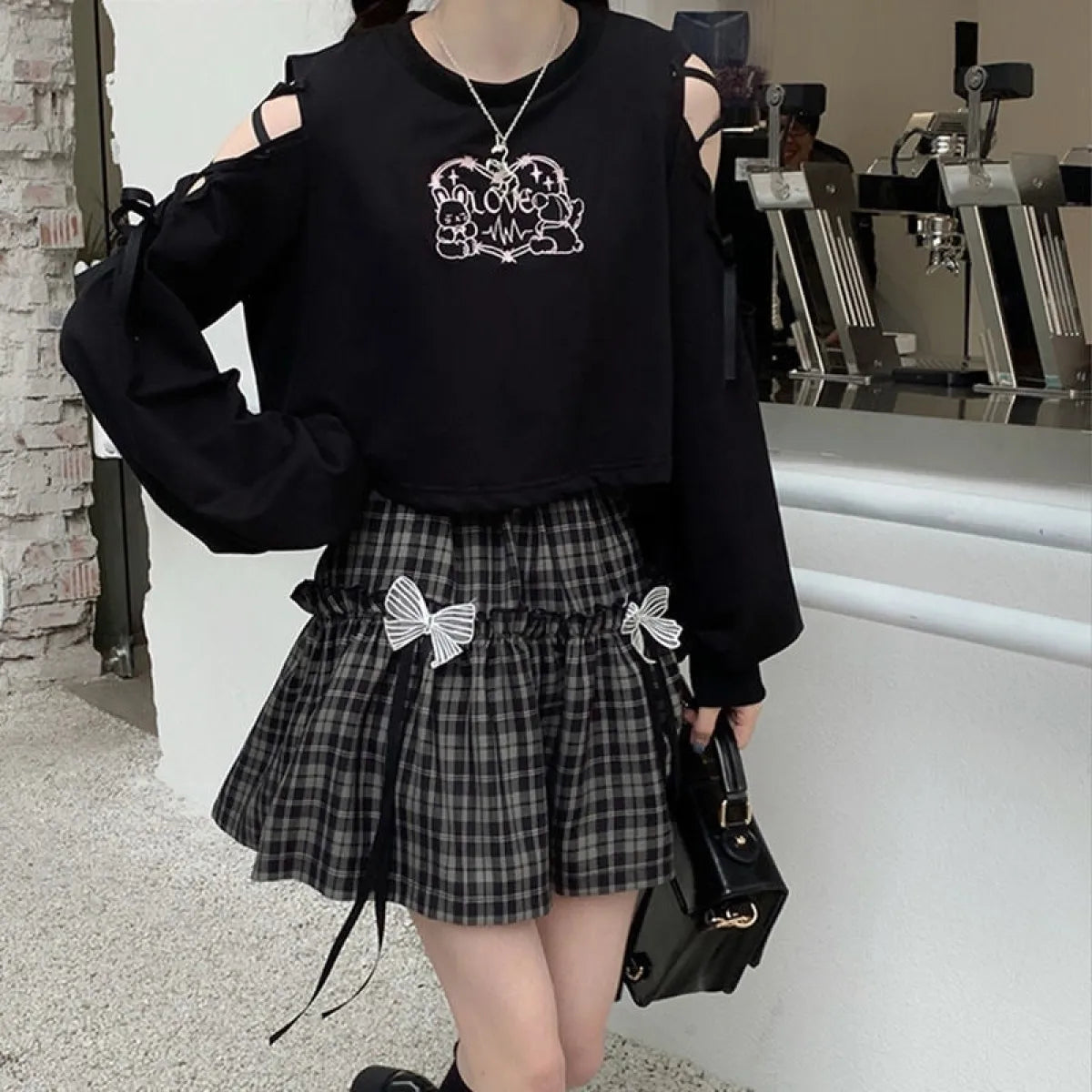 Kawaii Gothic Lolita Plaid Skirt from Kawaii Stop