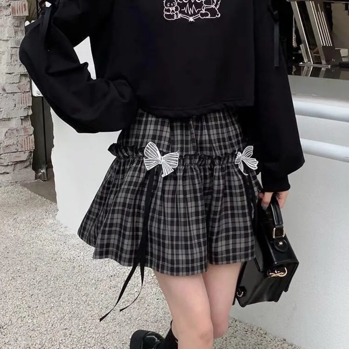 Kawaii Gothic Lolita Plaid Skirt from Kawaii Stop