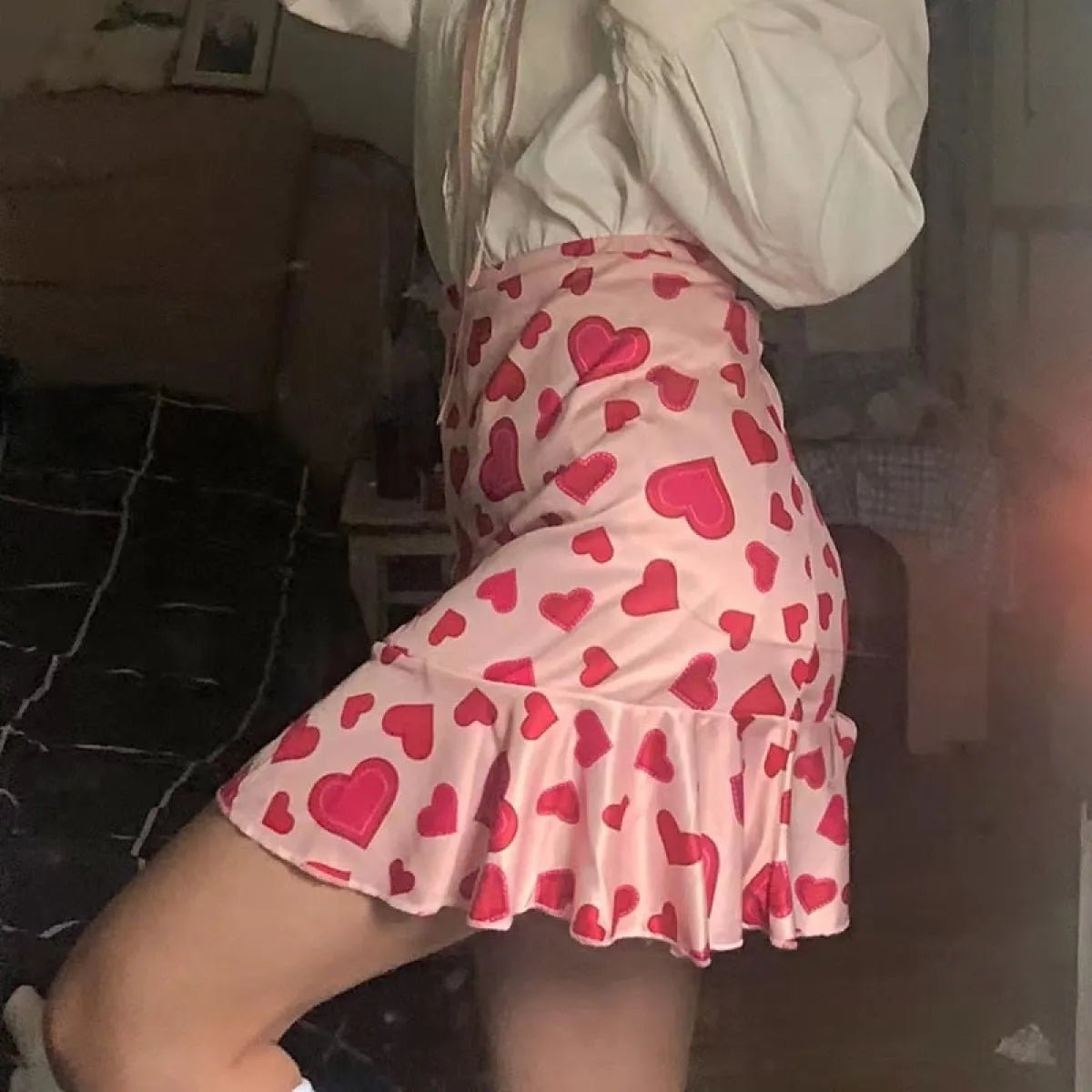 Kawaii Pink Heart Mermaid Skirt from Kawaii Stop