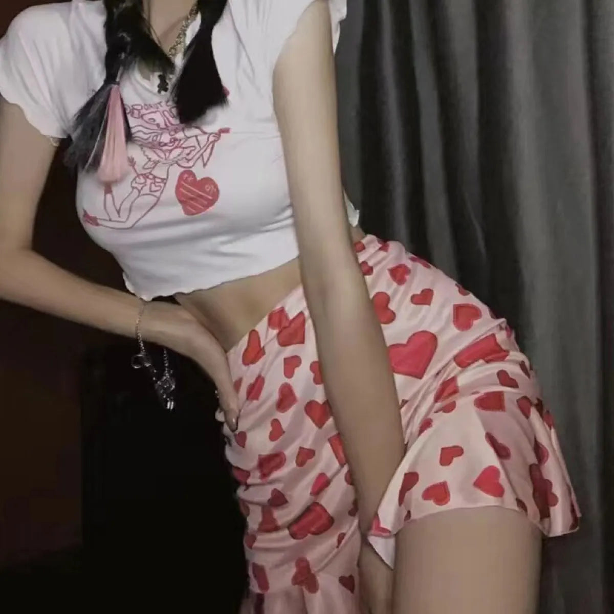 Kawaii Pink Heart Mermaid Skirt from Kawaii Stop