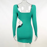 Hollow Out Full Sleeve Mini Dress From Kawaii Stop