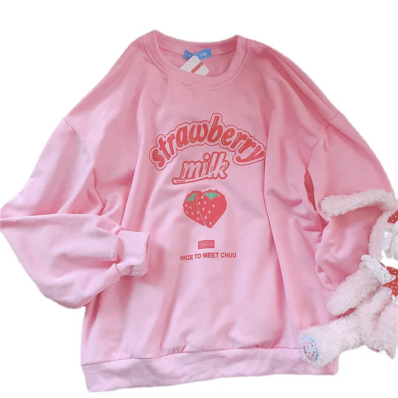 Harajuku Kawaii Strawberry Sweatshirt From Kawaii Stop