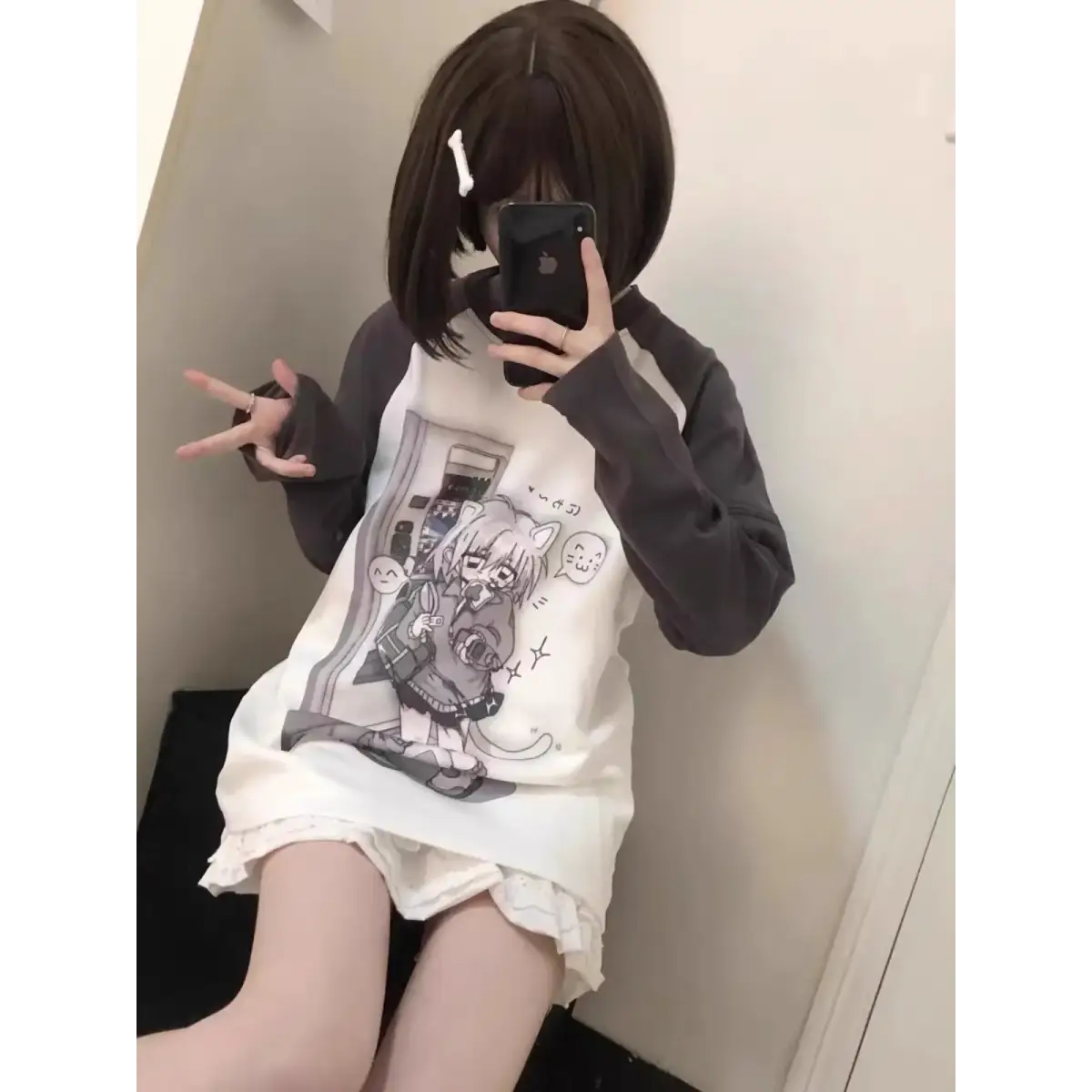 Kawaii Y2K Harajuku Top – Detachable Sleeve Anime Tee From Kawaii Stop