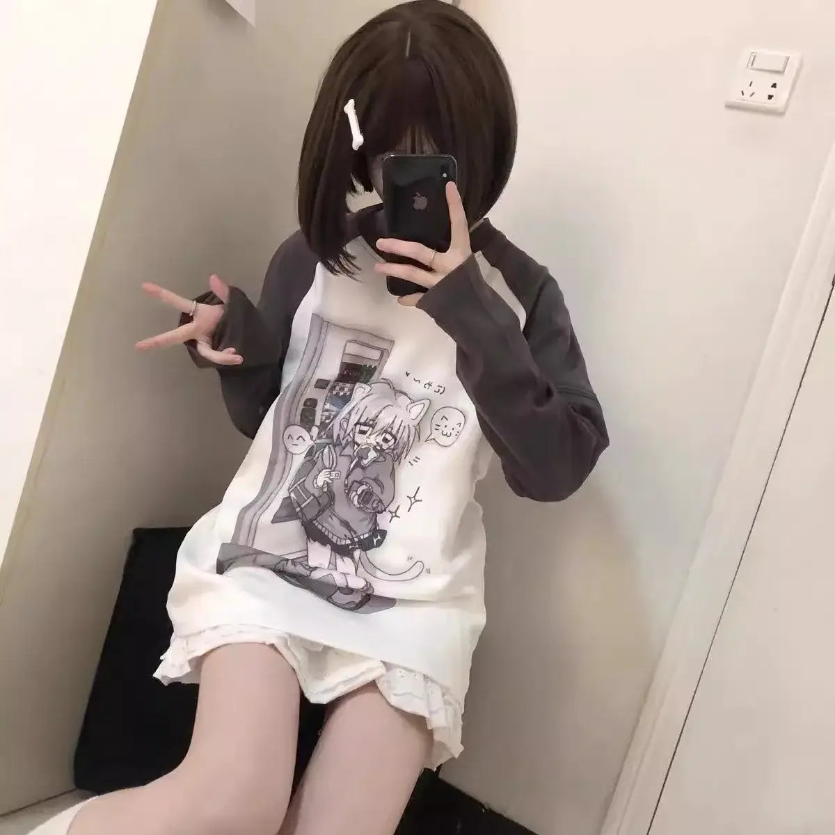 Kawaii Y2K Harajuku Top – Detachable Sleeve Anime Tee From Kawaii Stop