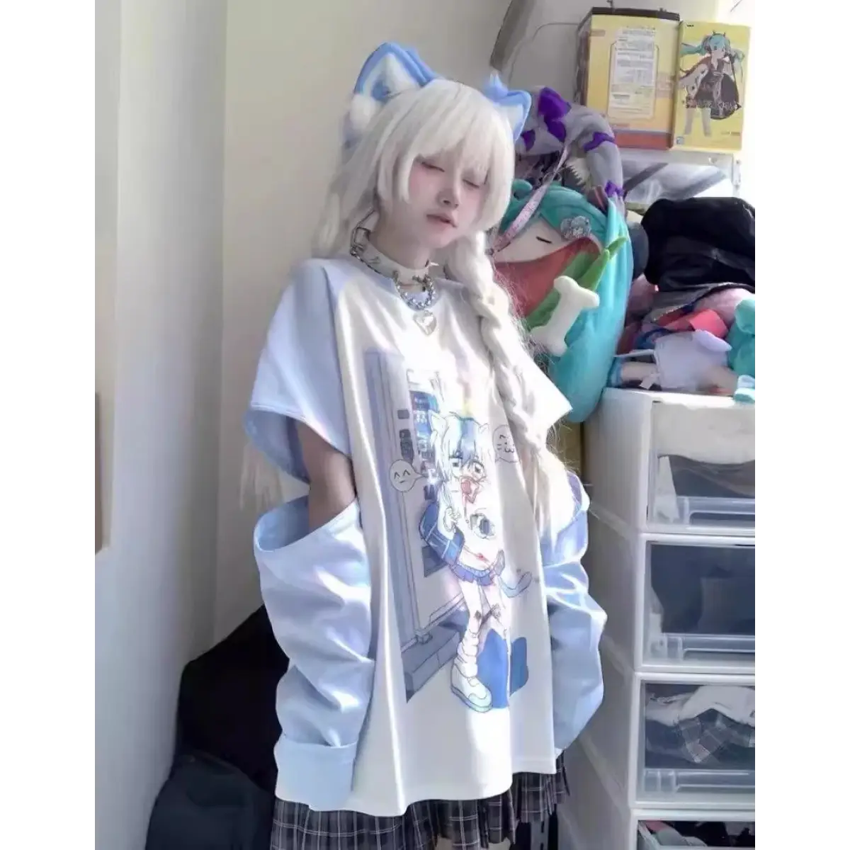 Kawaii Y2K Harajuku Top – Detachable Sleeve Anime Tee From Kawaii Stop