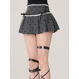 Kawaii Y2K Pleated Mini Skirt – Japanese Bow Lace Plaid Chic from Kawaii Stop