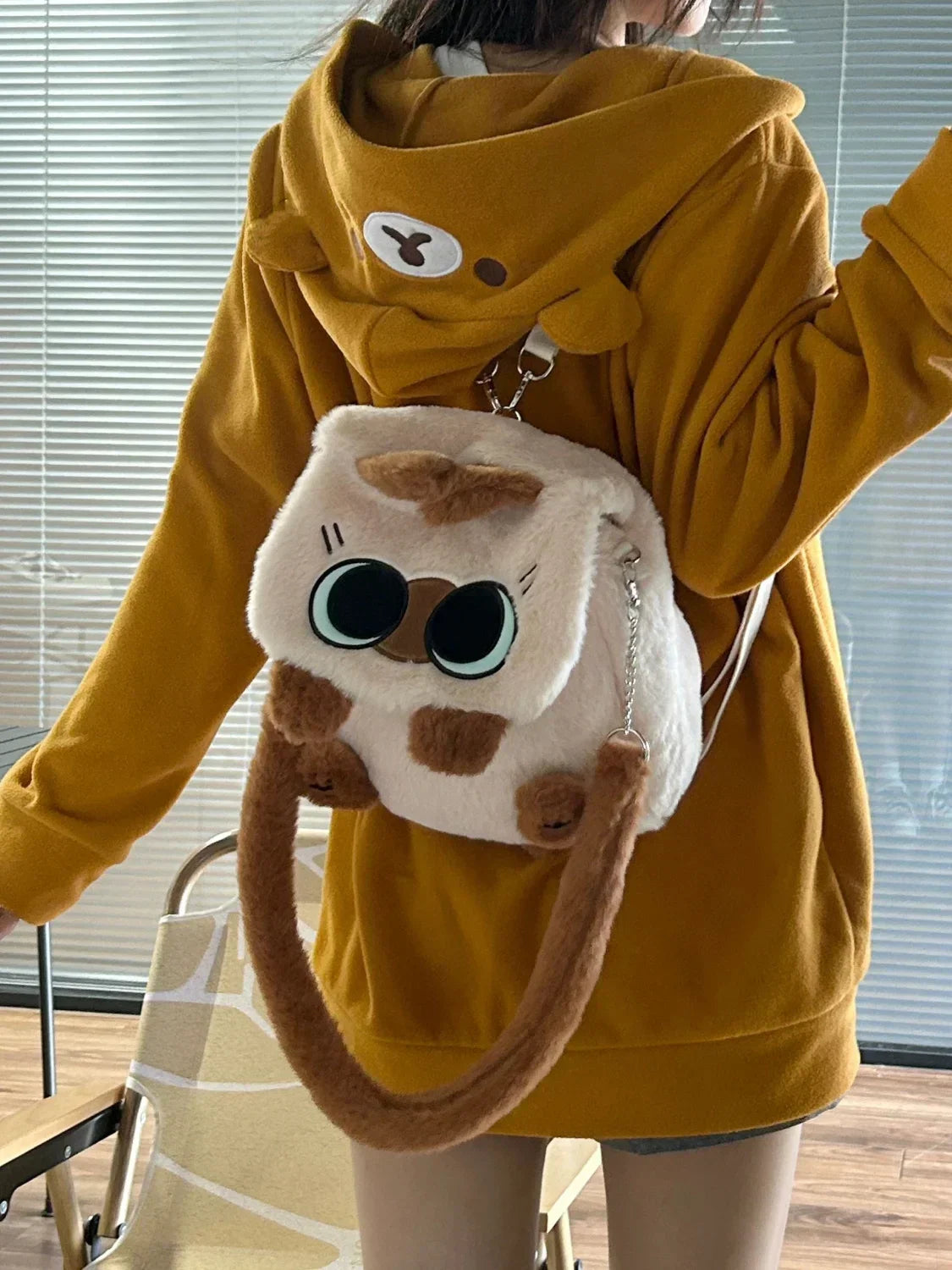 Kawaii Zip-Up Hoodie - Oversized Cute Bear Sweatshirt for Women From Kawaii Stop