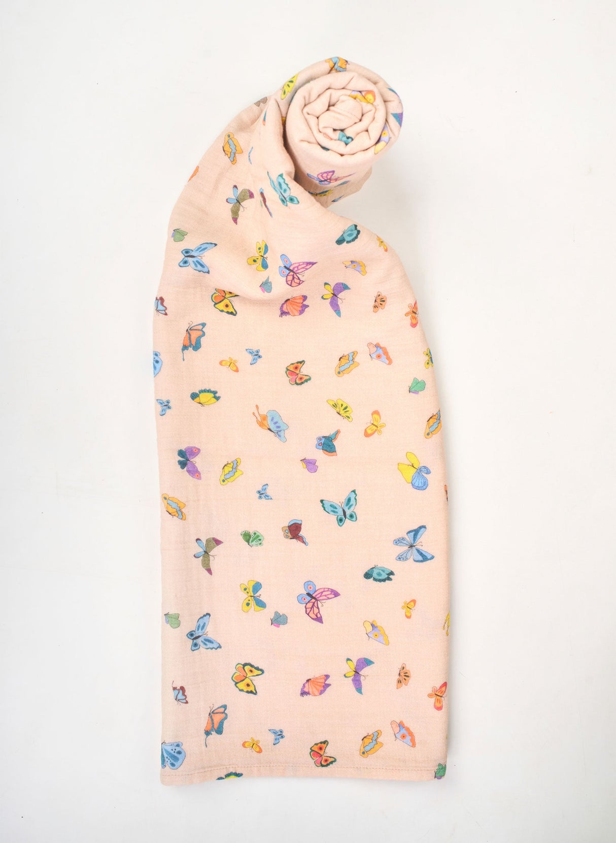 Blush Peach Madame Butterfly Shawl Blanket from Timo & Violet
