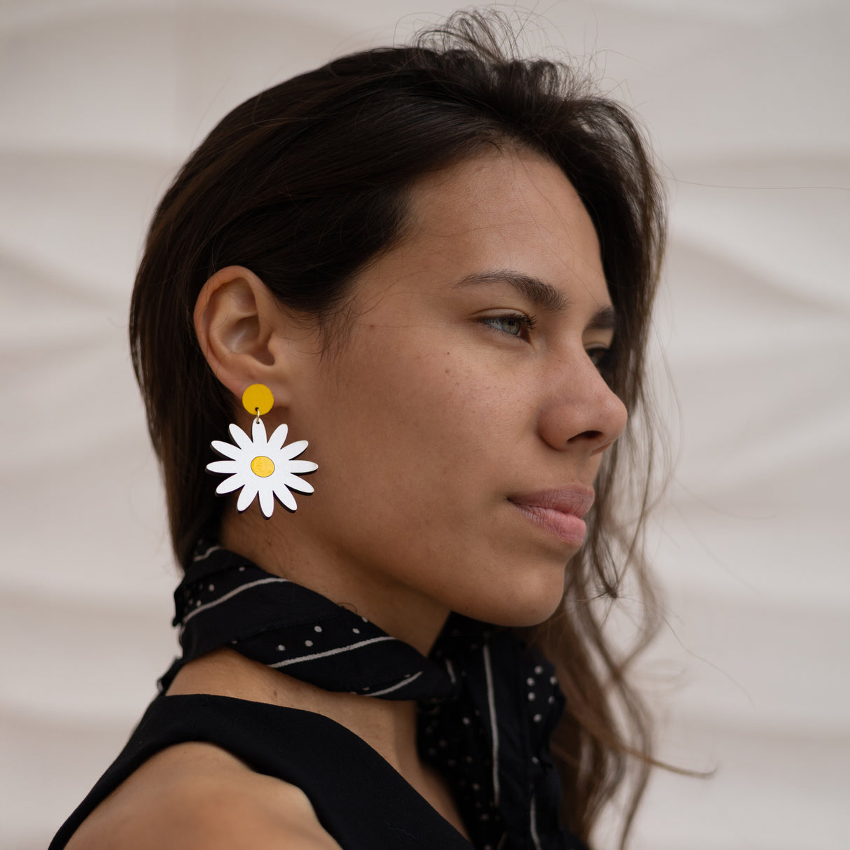 Daisy Stud Dangle Earrings from LE CHIC MIAMI