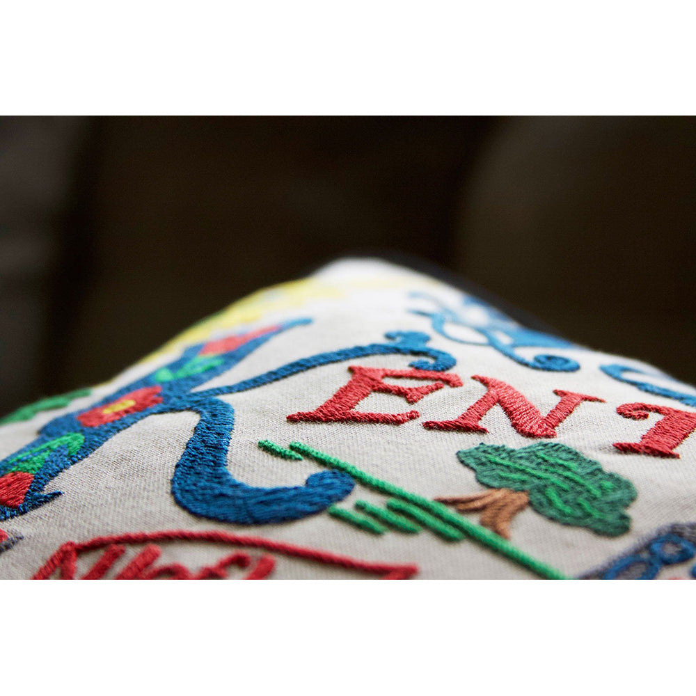 Kentucky Hand-Embroidered Pillow from Quirks!
