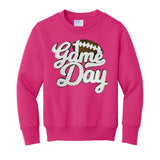Kids Football 'Game Day' Letter Patch Crewneck Sweatshirt from United Monograms