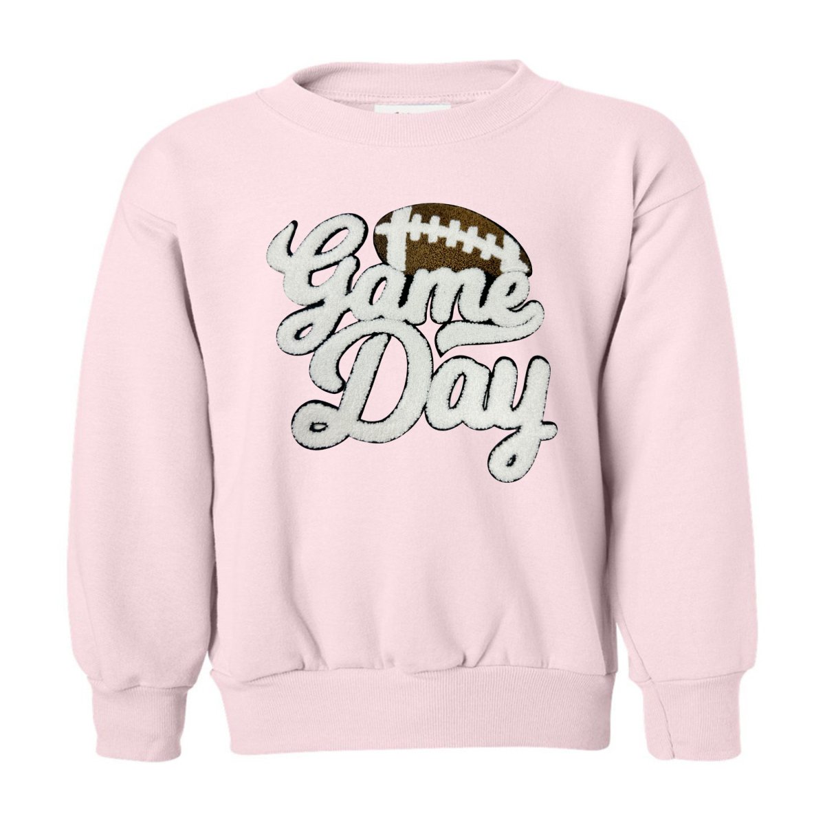 Kids Football 'Game Day' Letter Patch Crewneck Sweatshirt from United Monograms