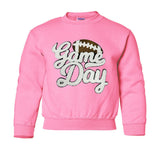 Kids Football 'Game Day' Letter Patch Crewneck Sweatshirt from United Monograms
