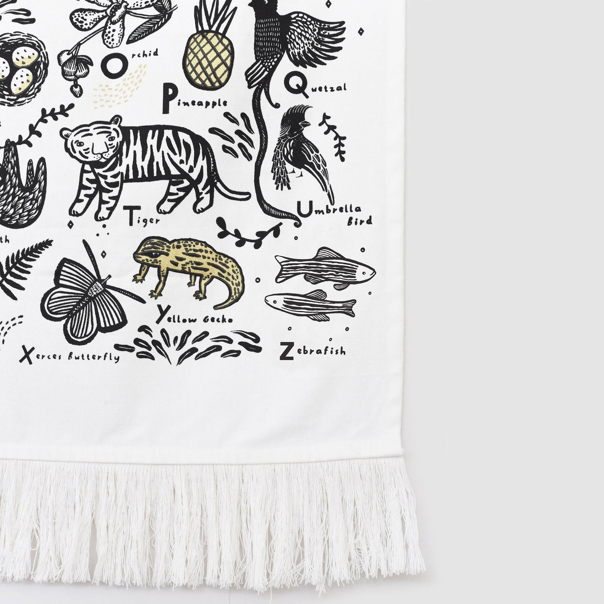 Jungle Alphabet Printed Tapestry From Wee Gallery