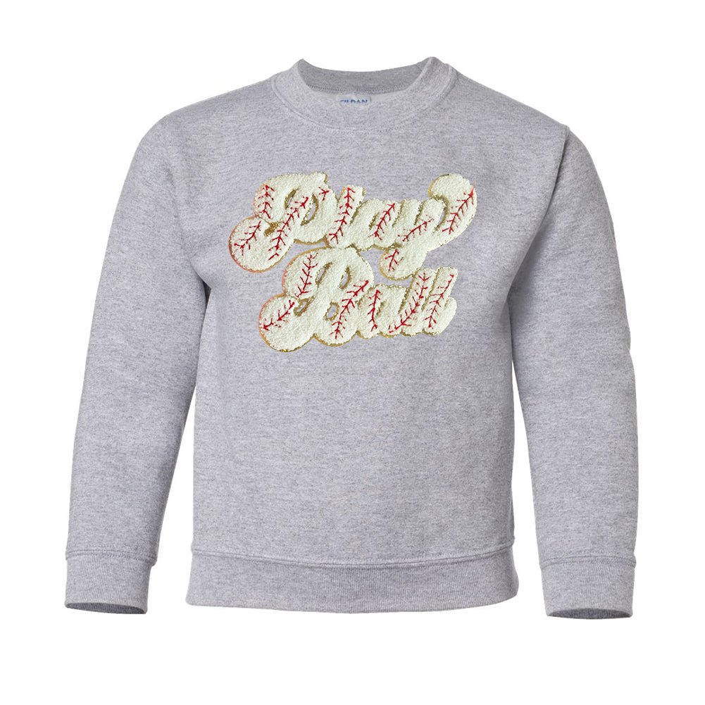 Kids Play Ball Letter Patch Crewneck Sweatshirt from United Monograms