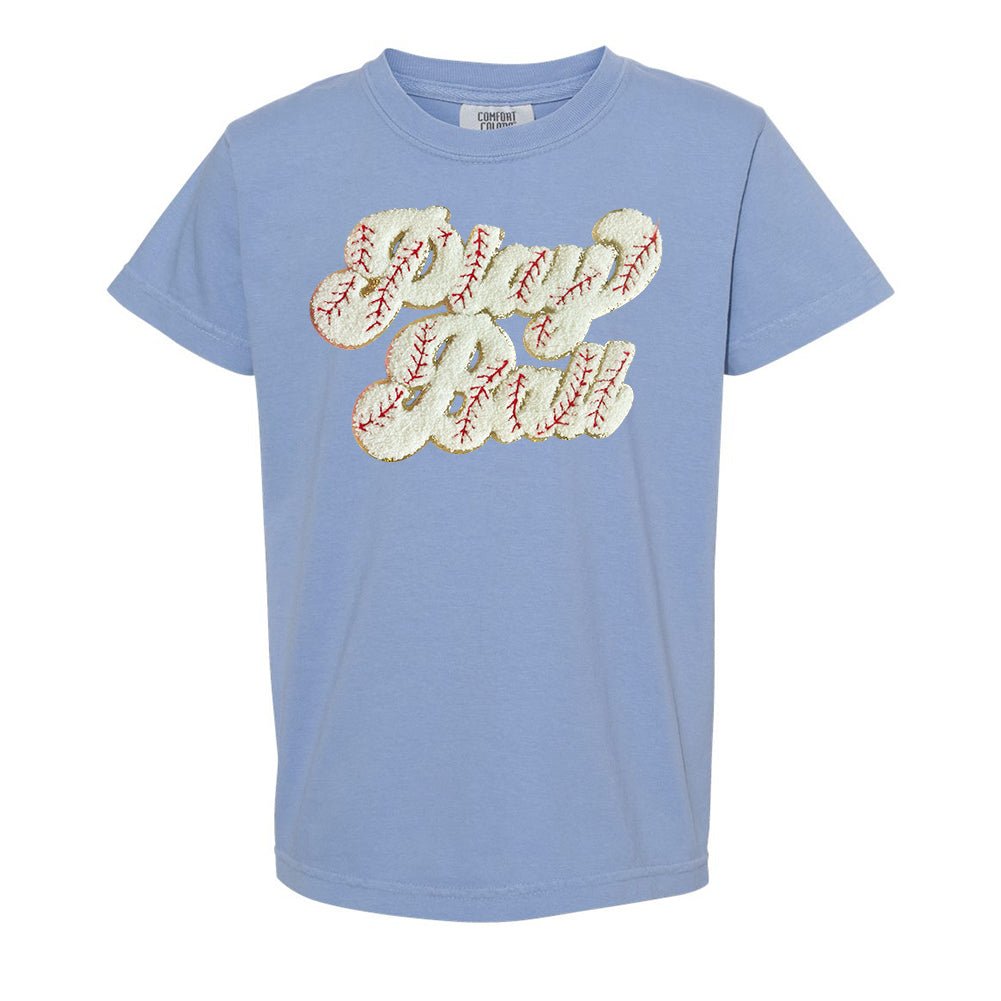 Kids Play Ball Letter Patch T-Shirt from United Monograms