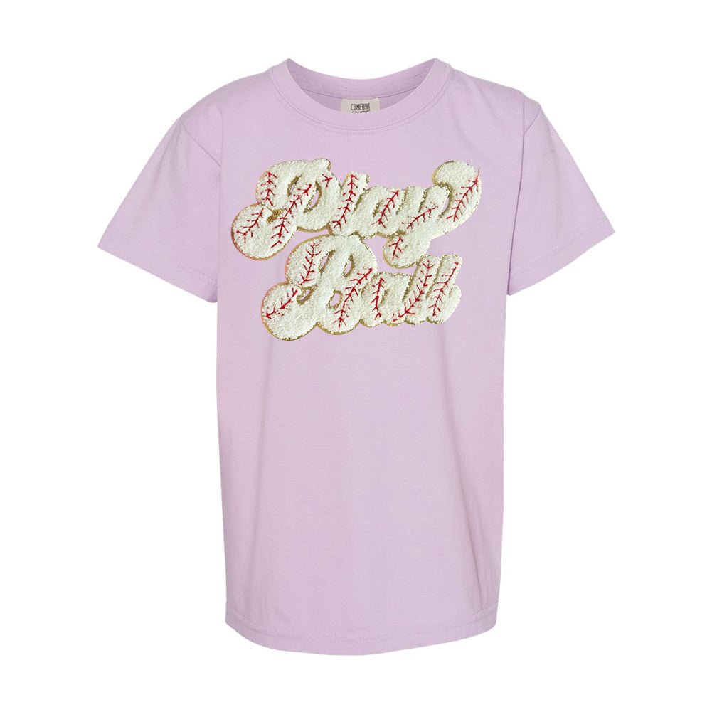 Kids Play Ball Letter Patch T-Shirt from United Monograms