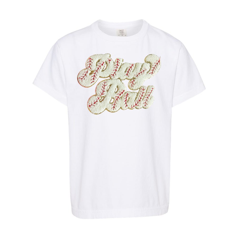 Kids Play Ball Letter Patch T-Shirt from United Monograms
