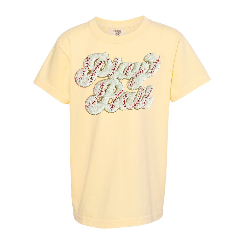 Kids Play Ball Letter Patch T-Shirt from United Monograms
