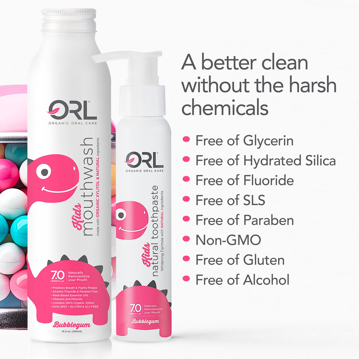 Kids Bundle - Bubblegum Toothpaste & Mouthwash from ORL