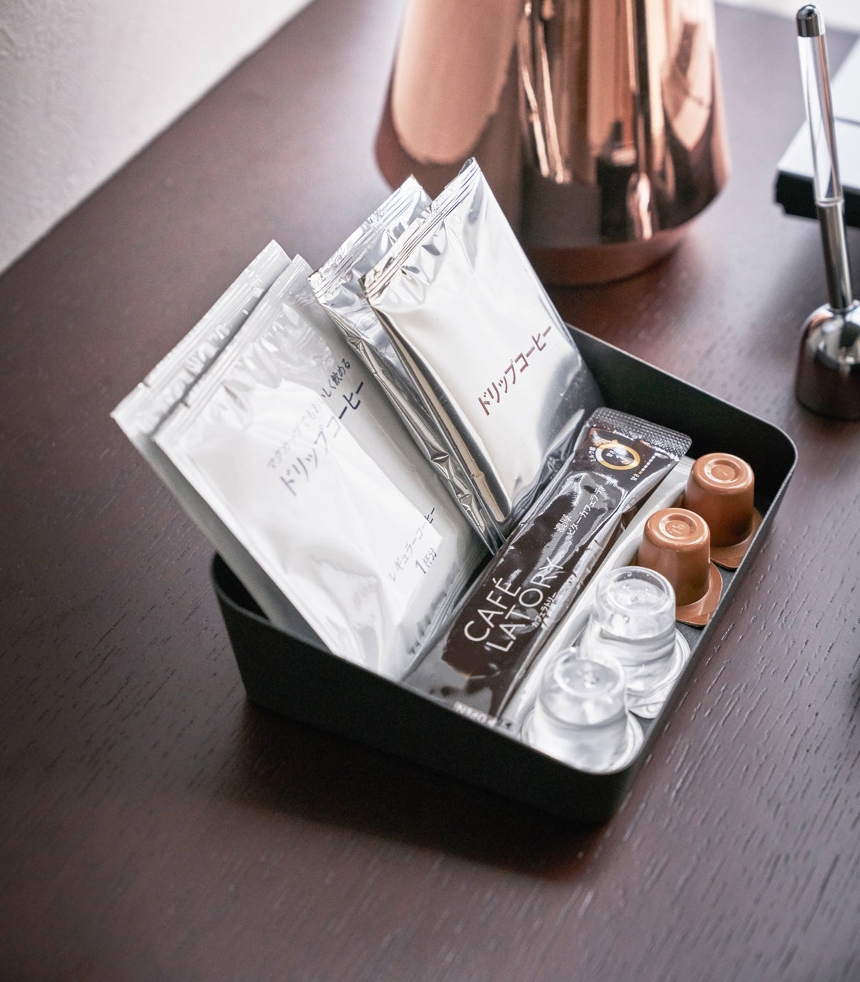 Vanity Tray - Angled - Two Sizes - Steel from Yamazaki Home