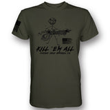 Kill Em' All Machine Gunner Men's T-Shirt From Combat Iron Apparel