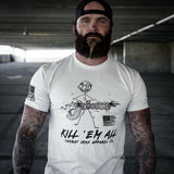 Kill Em' All Machine Gunner Men's T-Shirt From Combat Iron Apparel