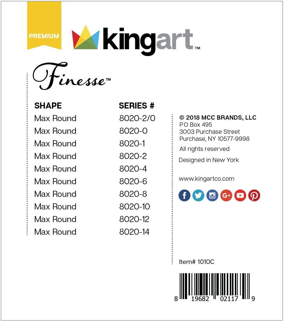 Finesse™ 8020 Ultra Round Brushes 10 pc from KINGART