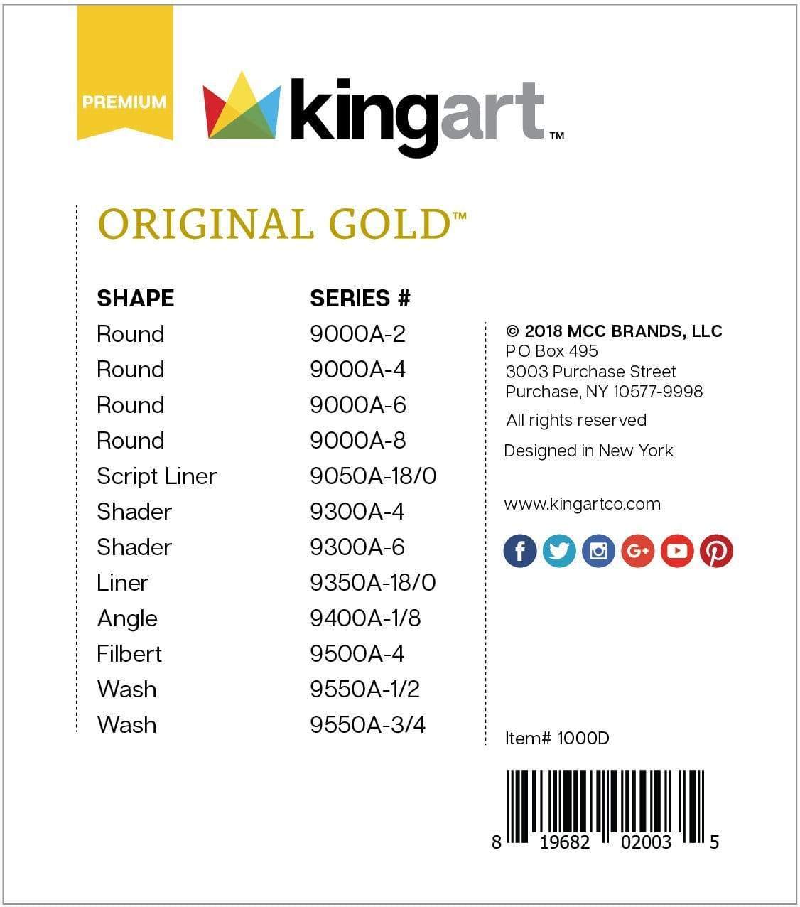 Original Gold® Brushes 12 pc from KINGART