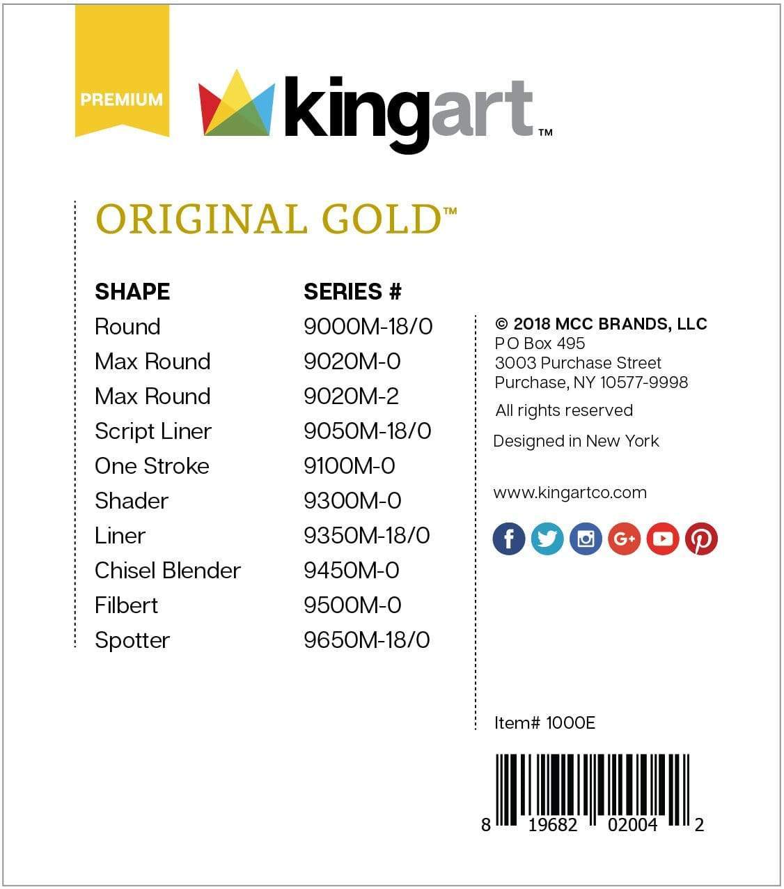 Original Gold® Mini Brushes 10 pc from KINGART