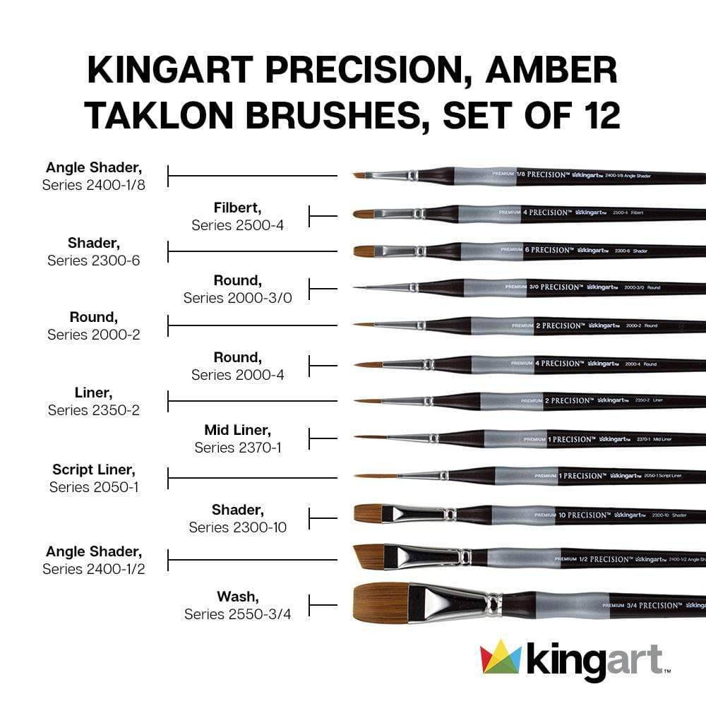 Precision™ Brushes 12 pc from KINGART
