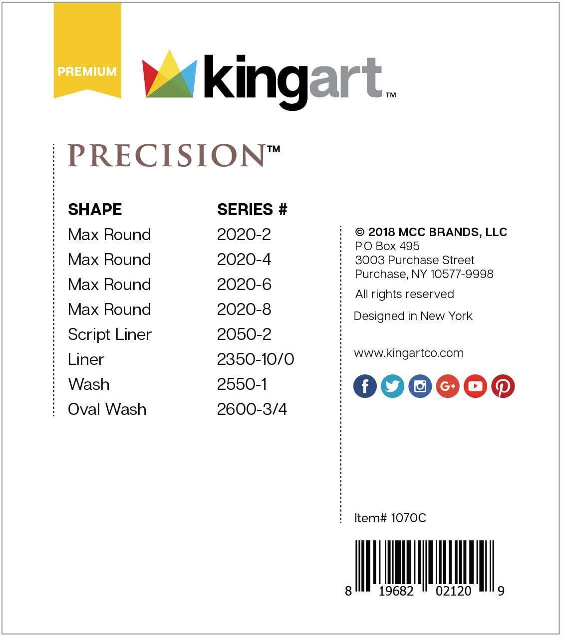 Precision™ Brushes 8 pc from KINGART