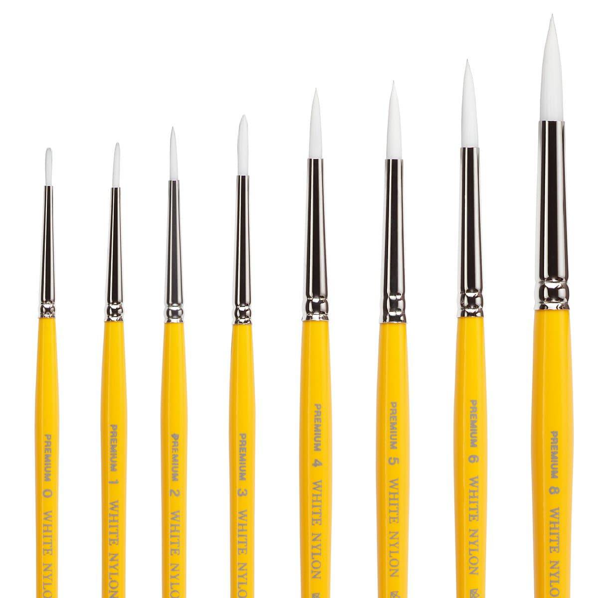 White Nylon 7950 Round Set, 8 pc from KINGART