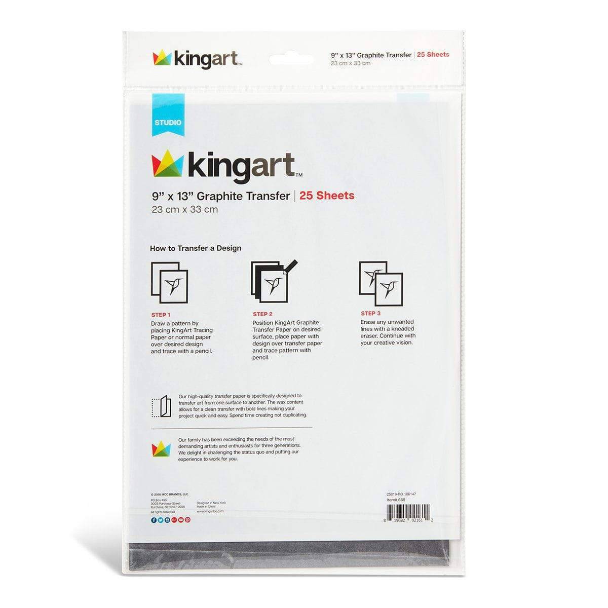 Graphite Transfer Paper 9x13 25 Sheets from KINGART