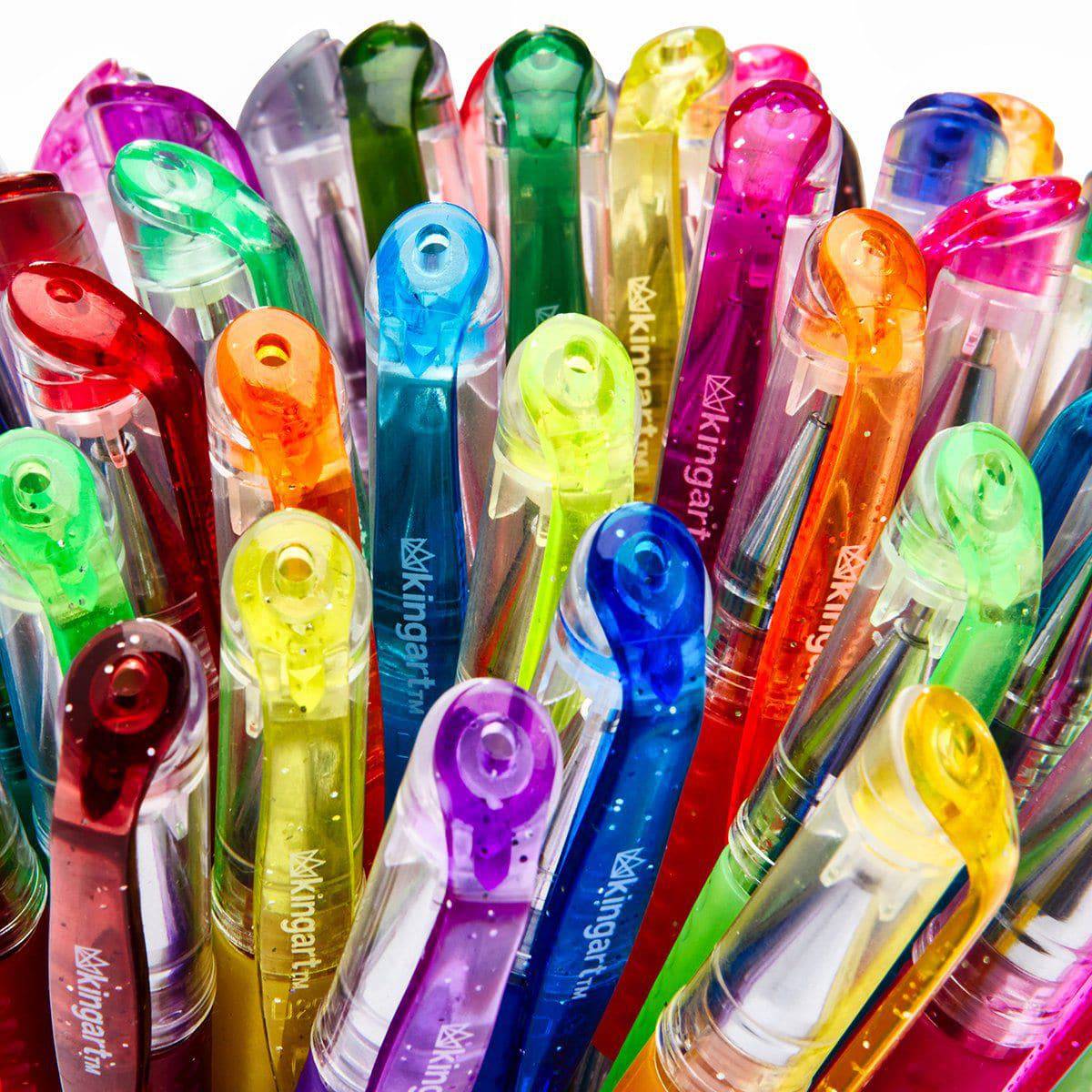 Gel Pens, Soft Grip, 50 Glitter Colors from KINGART