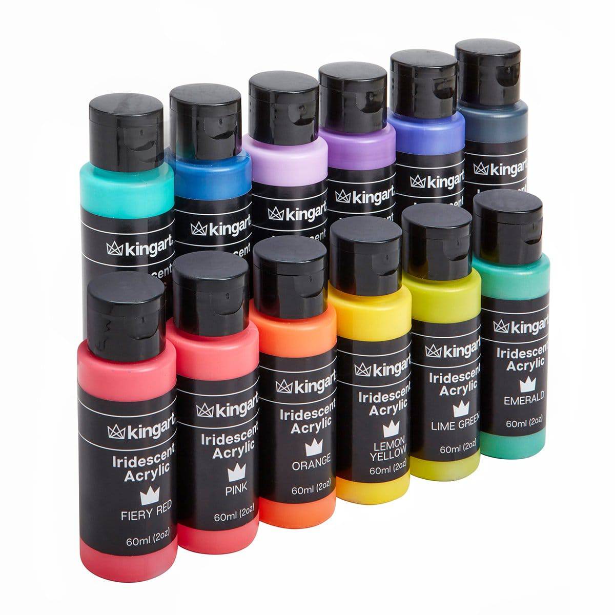 Acrylic Paint 12 Iridescent Colors from KINGART