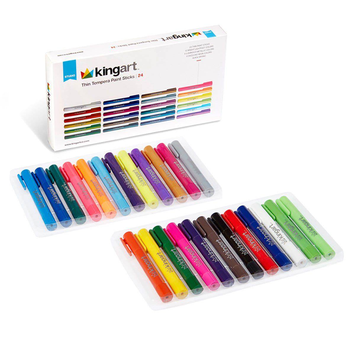 Tempera Paint Thin Sticks, 24 Colors from KINGART