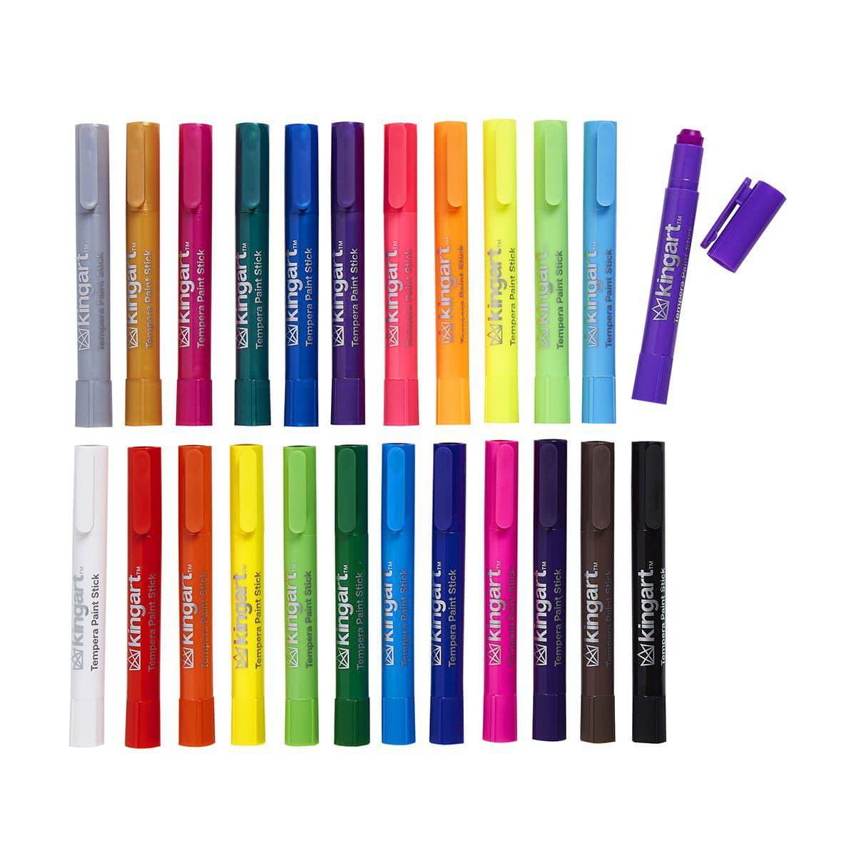 Tempera Paint Thin Sticks, 24 Colors from KINGART