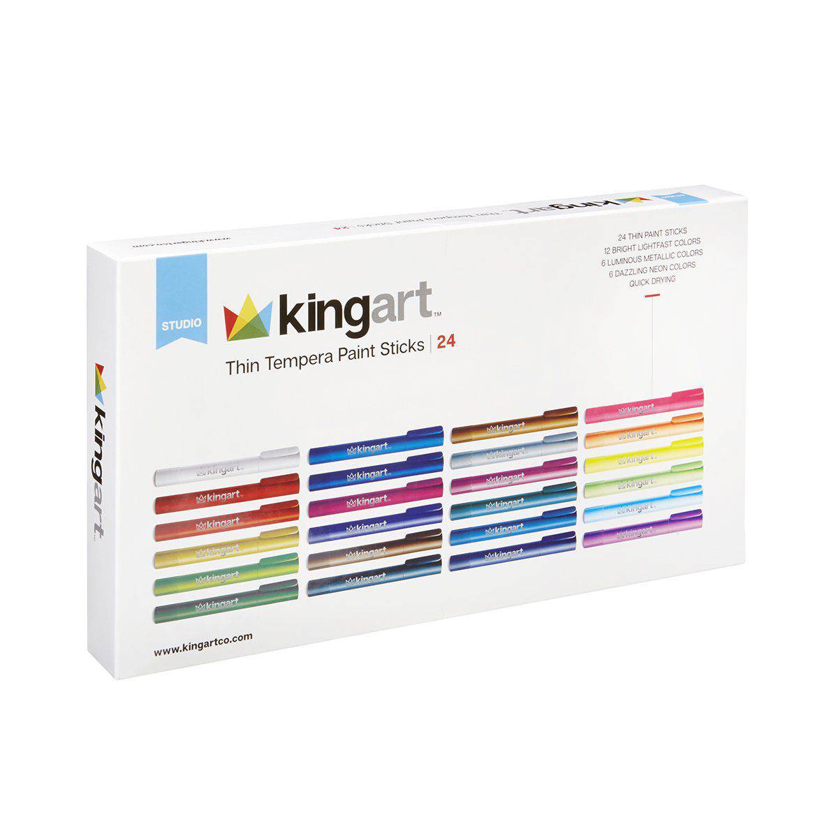 Tempera Paint Thin Sticks, 24 Colors from KINGART
