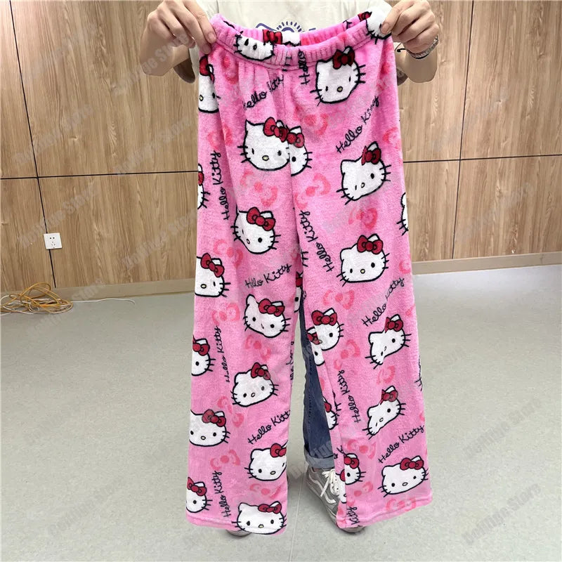 Cozy Kitty Flannel Pajamas - Cute Autumn Home Wear From Kawaii Stop