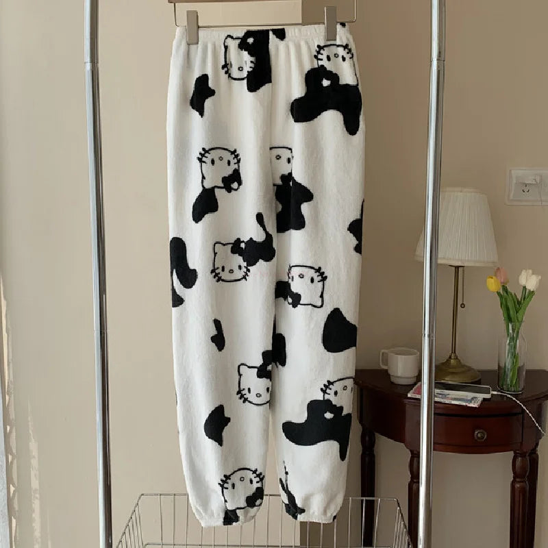 Cozy Kitty Flannel Pajamas - Cute Autumn Home Wear From Kawaii Stop