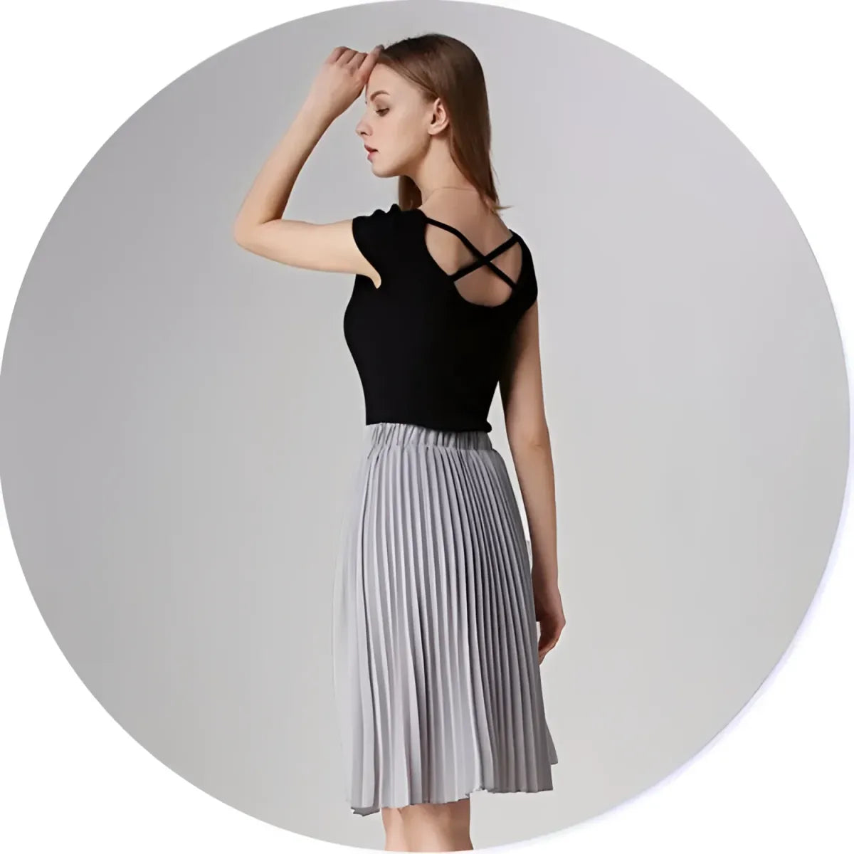 Knife-Pleated Chiffon Skirt from Kawaii Stop
