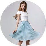 Knife-Pleated Chiffon Skirt from Kawaii Stop