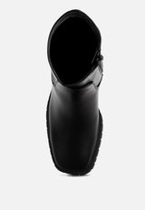 Kokum Faux Leather Platform Ankle Boots from London Rag International