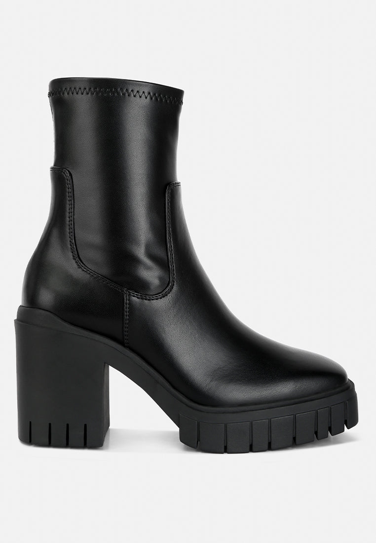 Kokum Faux Leather Platform Ankle Boots from London Rag International