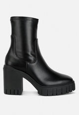 Kokum Faux Leather Platform Ankle Boots from London Rag International