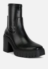 Kokum Faux Leather Platform Ankle Boots from London Rag International
