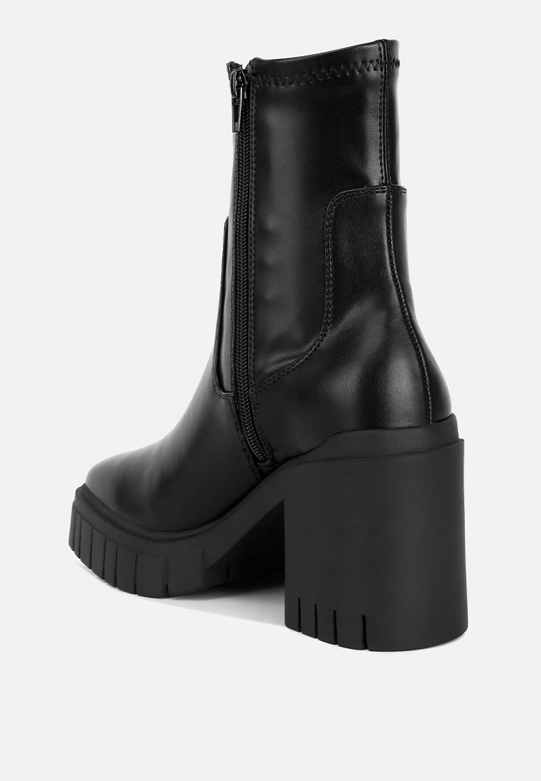 Kokum Faux Leather Platform Ankle Boots from London Rag International