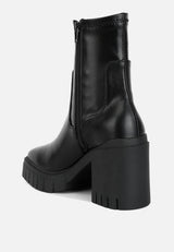 Kokum Faux Leather Platform Ankle Boots from London Rag International