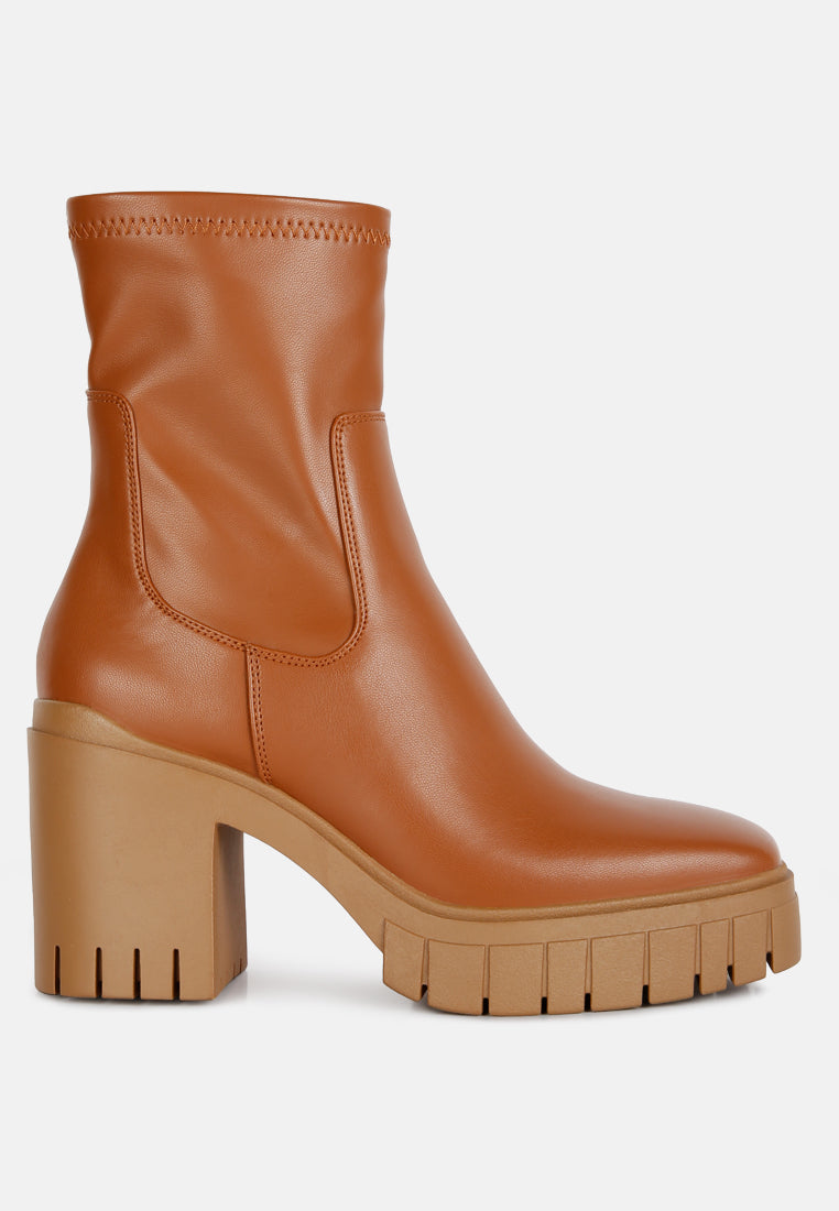Kokum Faux Leather Platform Ankle Boots from London Rag International